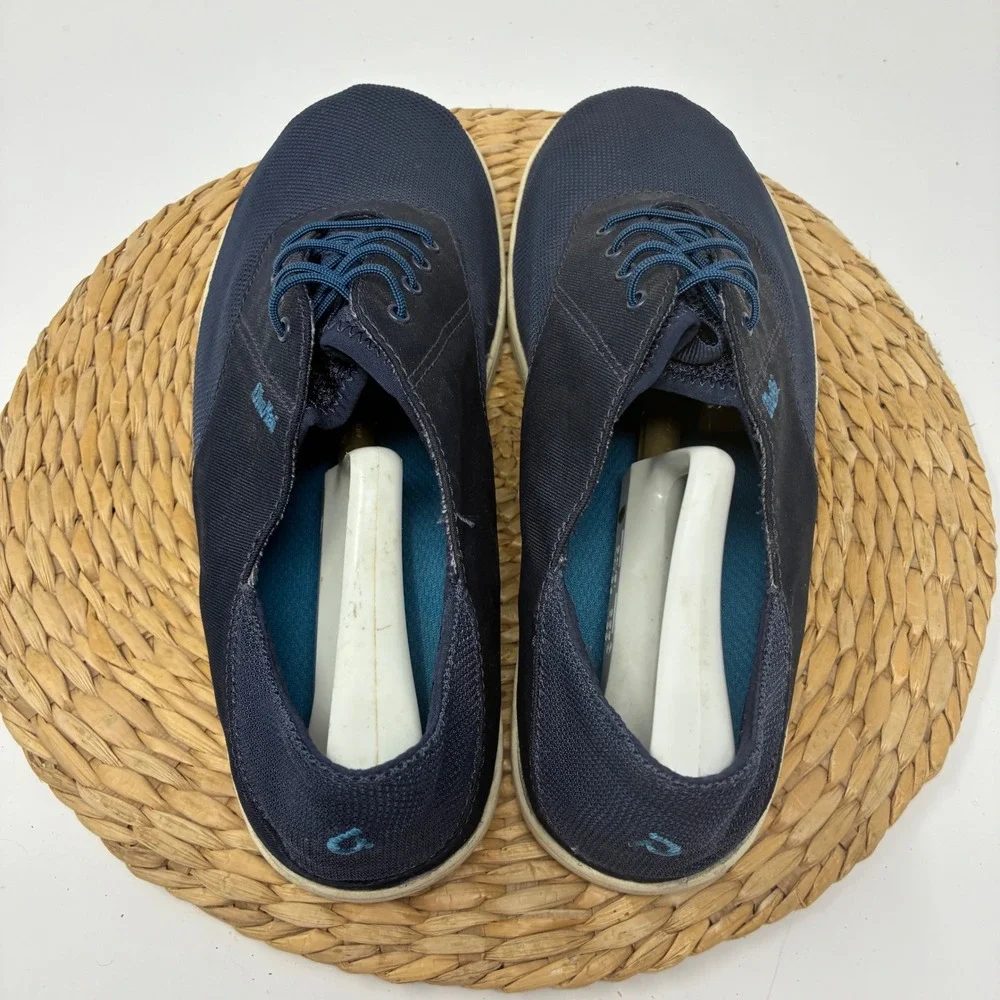 OluKai Nohea‎ Moku Mens 9.5 Navy Blue Mesh Boat Shoes Sneakers 10283-4848